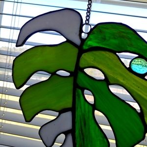 Stained Glass Monstera Leaf